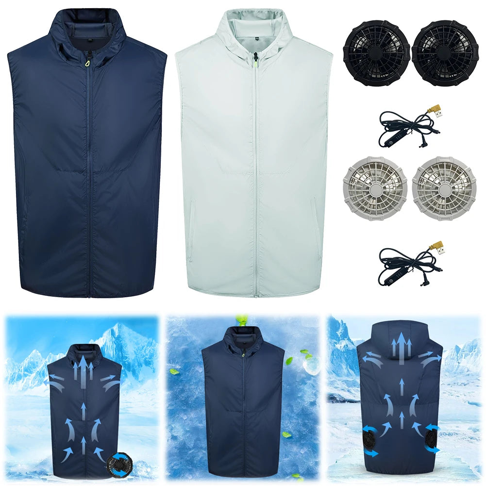 Summer Cool Vest for Men Women Cooling Vest Cooling Work Clothes for High Temperature Work Fishing Vest