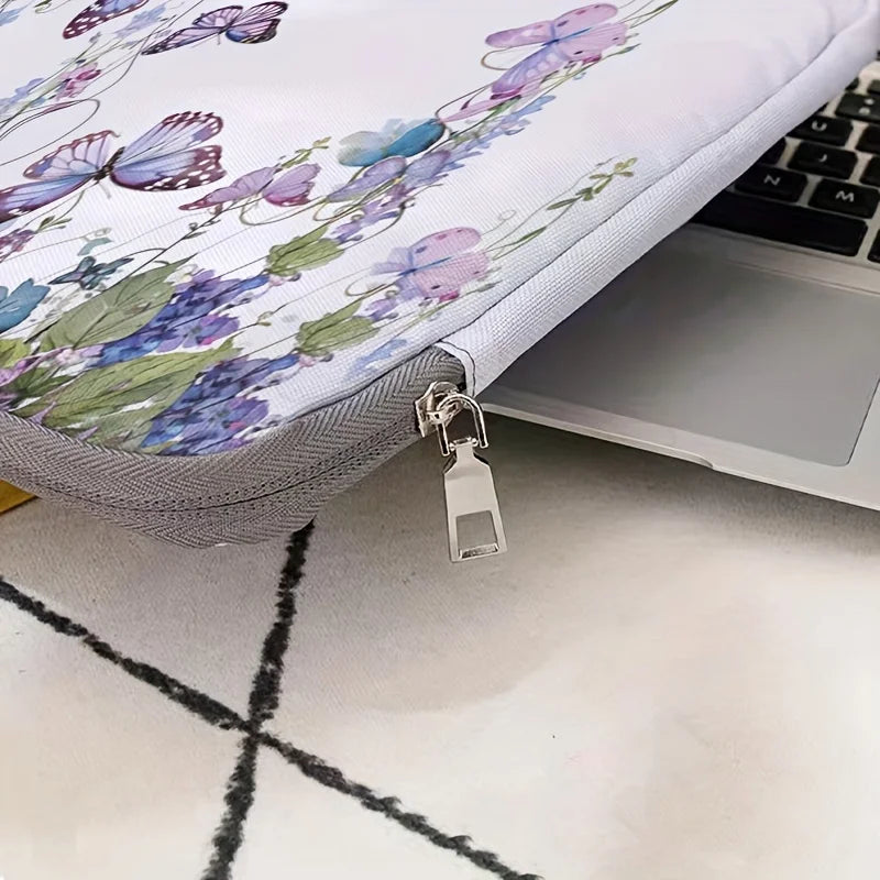 Sett med lilla sommerfuglvesker til bærbar PC