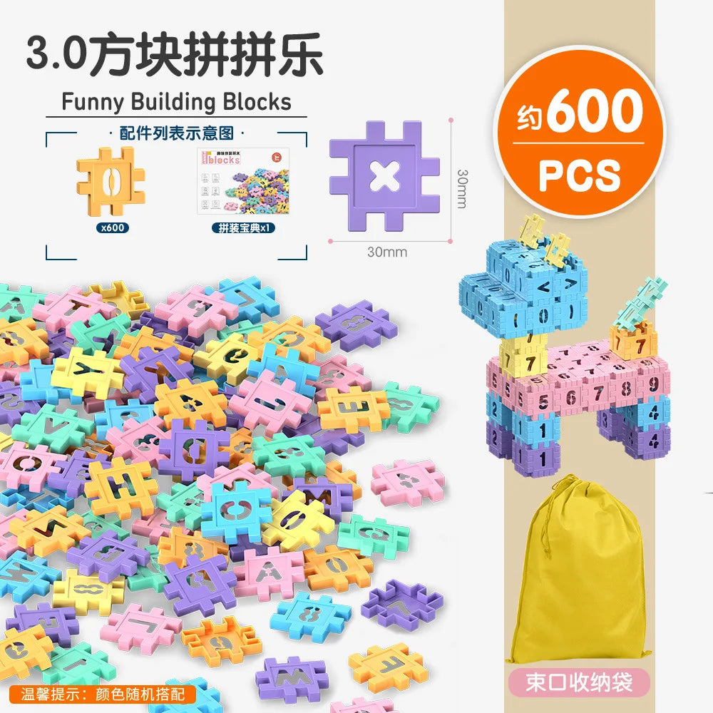 Blocs de construction emboîtables pour enfants, jouet amusant et éducatif, ensemble de construction pour compétences, jouets éducatifs, cadeau, puzzle numérique à faire soi-même