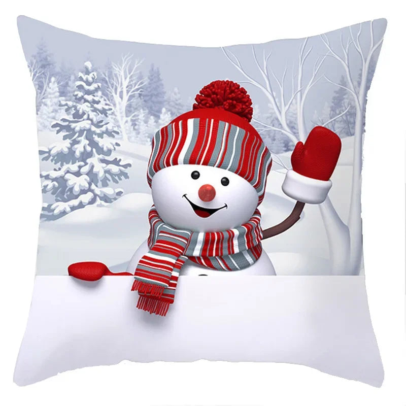 Merry Christmas Cushion Cover Christmas Decorations for Home 2021 Cristmas Ornament Noel Xmas Decor Navidad Happy New Year Gifts