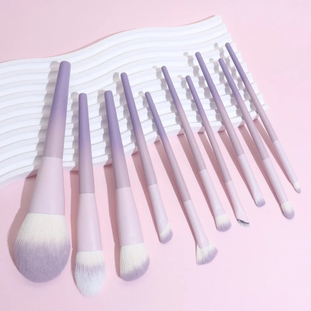 Juego de 12 brochas de maquillaje ultrasuaves, herramientas de maquillaje en polvo para principiantes, brocha para rubor puntiaguda, brocha para corrector, brocha delineadora de ojos tipo cuchillo