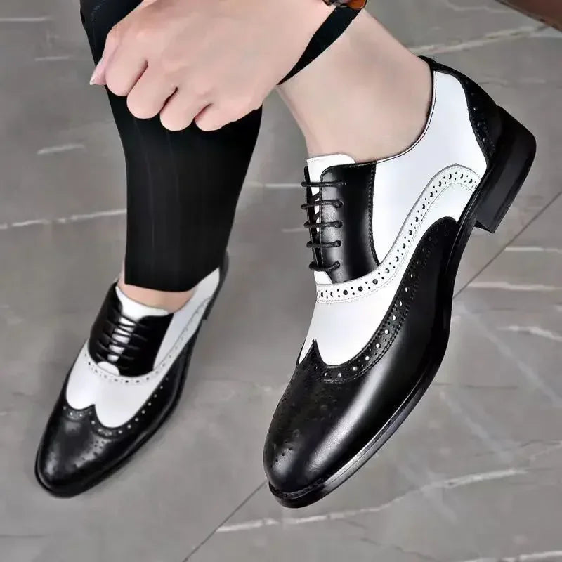Designer's Classic Men's Formal Shoes, Lace Up Shoes, Plus Size Pointed Business Casual Comfortable Men's Wedding Formal Shoes