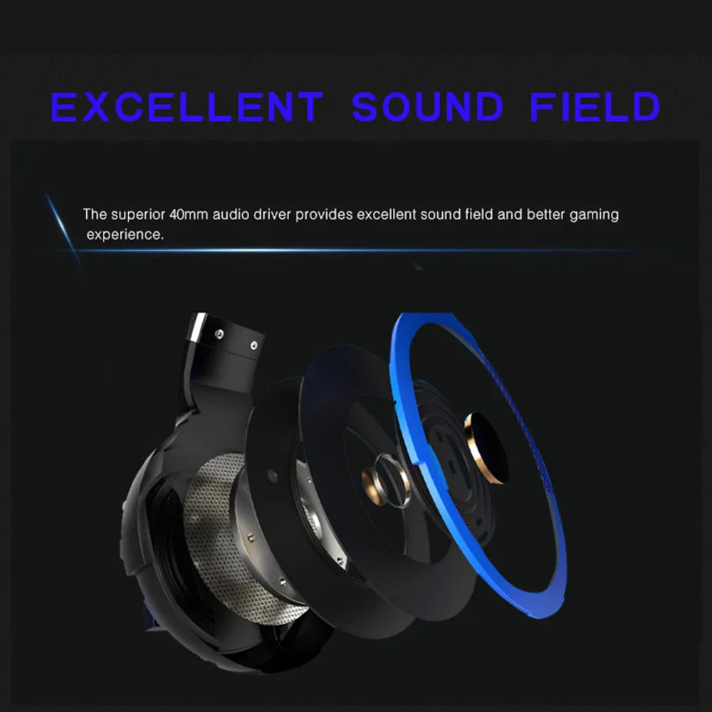 New Gaming Headset Headphones With LED Light Mic Stereo Earphones Deep Bass For PC Computer Gamer Laptop Auriculares For PS4 Xbo