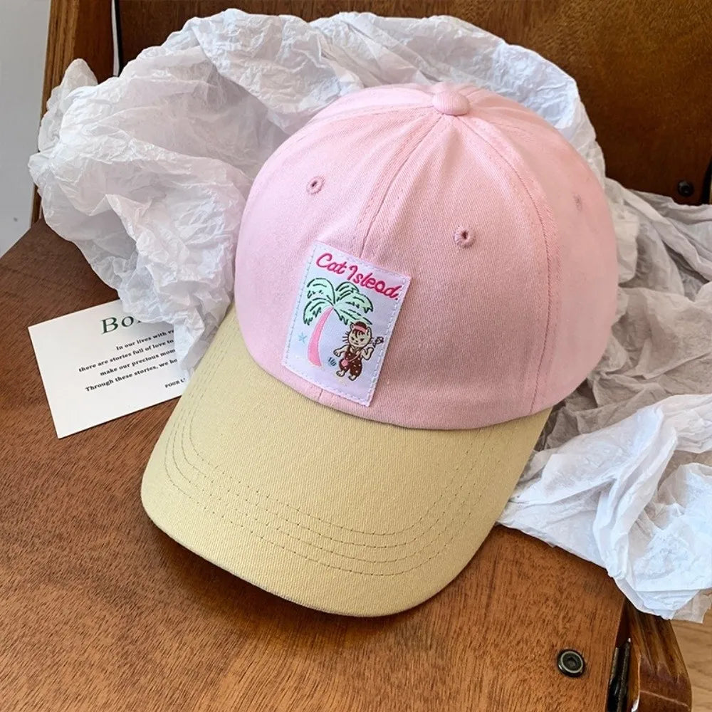 Fashion Korean Baseball Hat Embroidery Cute Peaked Cap Visor Spring Summer Snapback Cap Girls