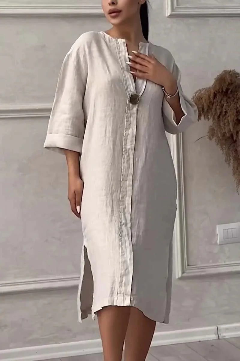 Y2k Long Sleeve Linen Maxi Dress Women Summer Summer Casual Solid Color Party Loose Long Dresses Elegant Vestidos