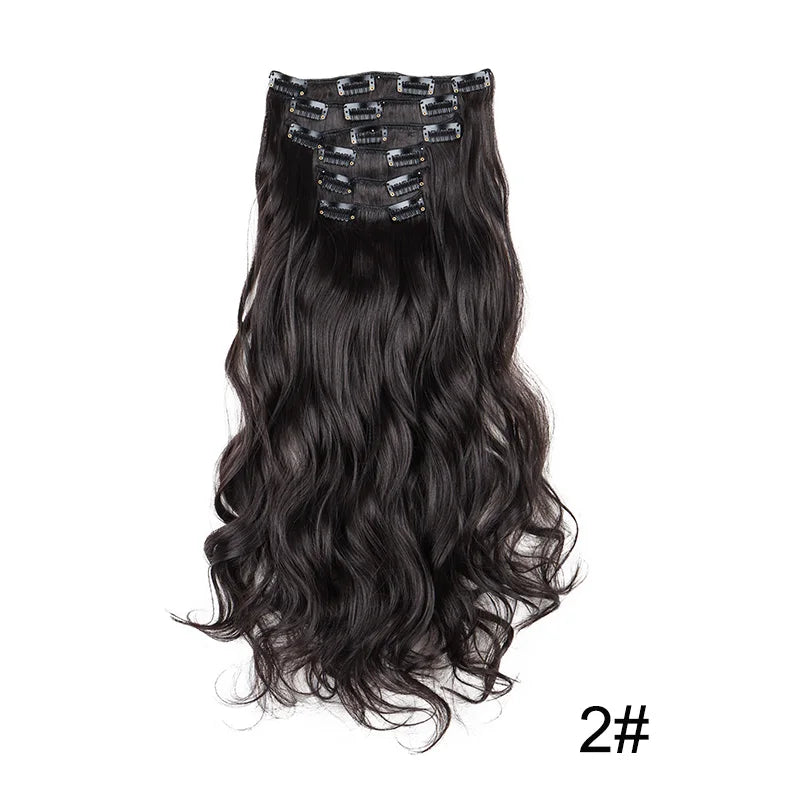 24" Long Curly Clip-In Hair Extensions – Soft, Ombre & Heat-Resistant