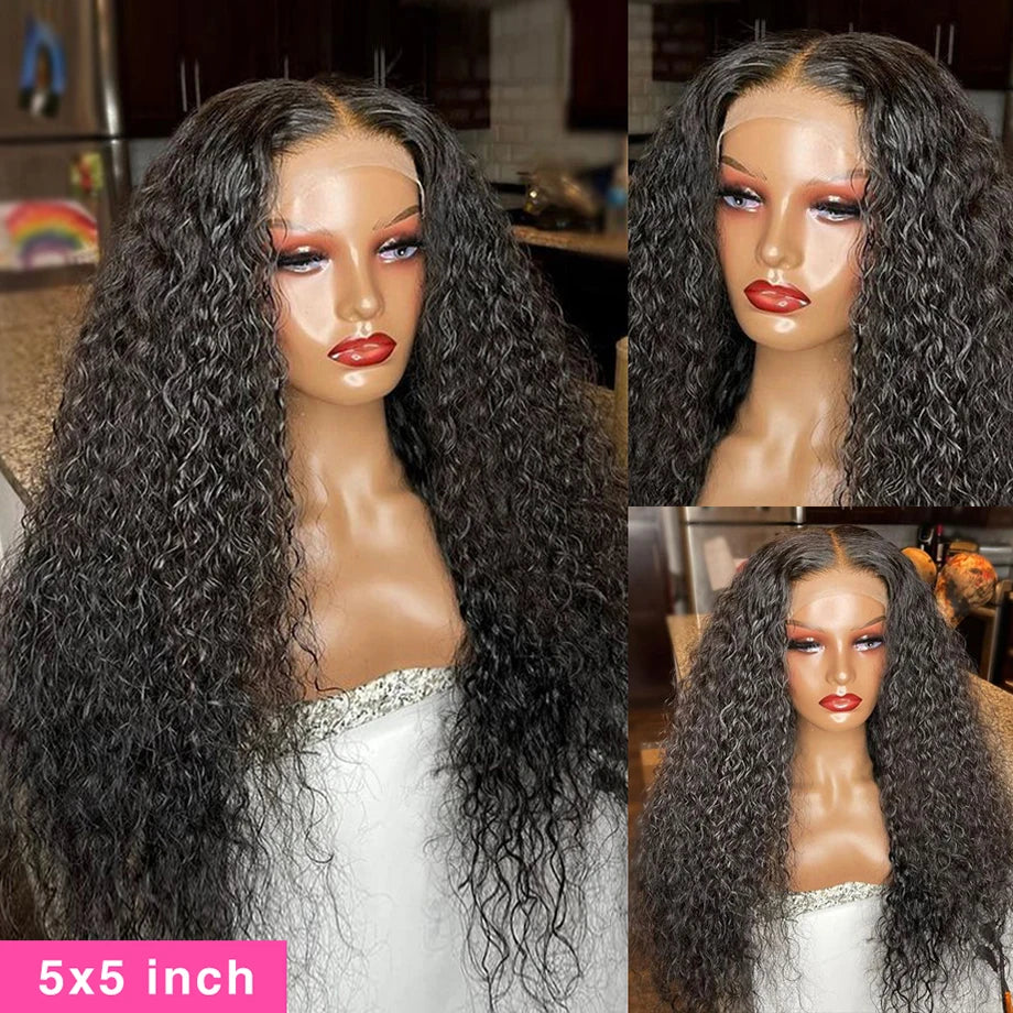 On Sale Clearance Transparent Lace Preplucked Brazilian Curly Human Hair Wigs 13x6 Frontal Deep Wave Black Wig 100% For Women