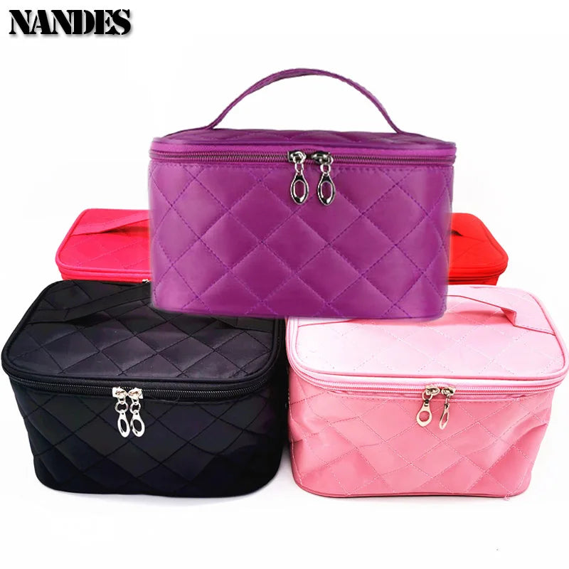 Cosmetic Box Female Quilted Professional Multifunctional Large Capacity Storage Travel Toiletry Waterproof Handbag Make Up Women