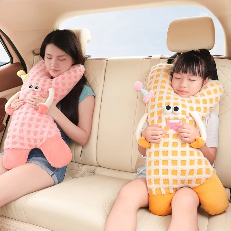 CuteY Shape Kids Travel Safety Pillow Car Seat Neck Pillow Car Sleep Long Distance Travel Pillow Head Pillow Support Kids Adults