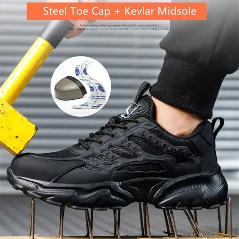 white work shoes lightweight comfortable safety shoes man women work shoes with a steel toe puncture proof safety work sneakers