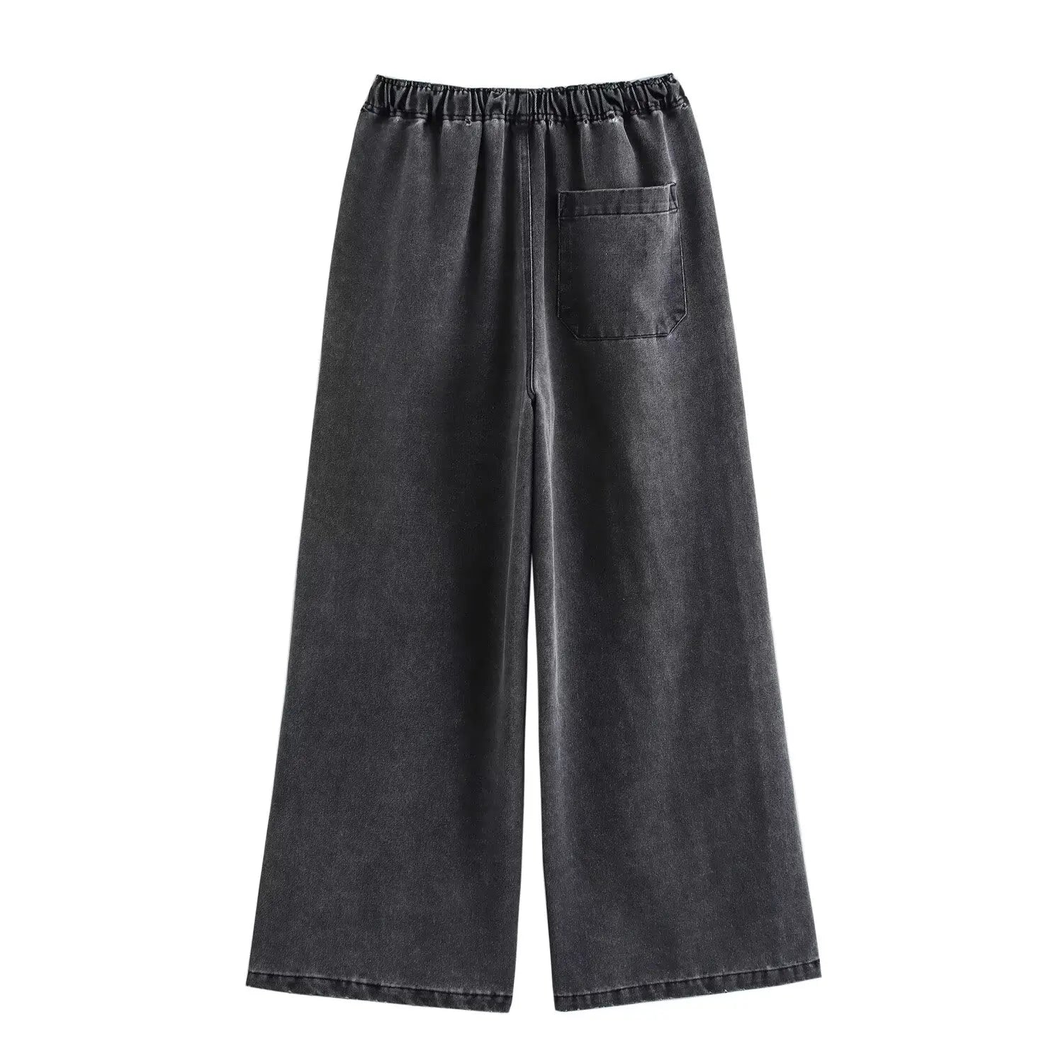autumn Drawstring Wide Leg Pants Sets Women 2 Pieces Fashion Denim Top Women Suit Casual Two Piece Set Women Outfit