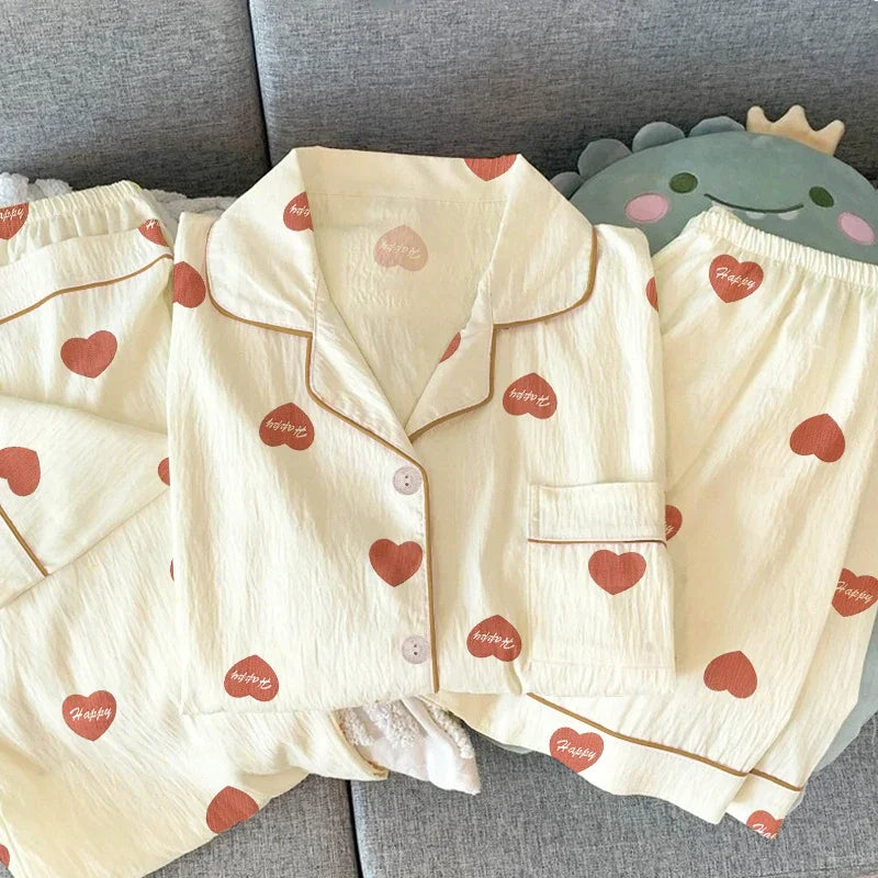 Women Pajamas Sets Short Sleeve Nightwear Top and Pants Sleepwear 3 Piece Pjs Loungewear Fashion Print Pyjamas Set Nightwear