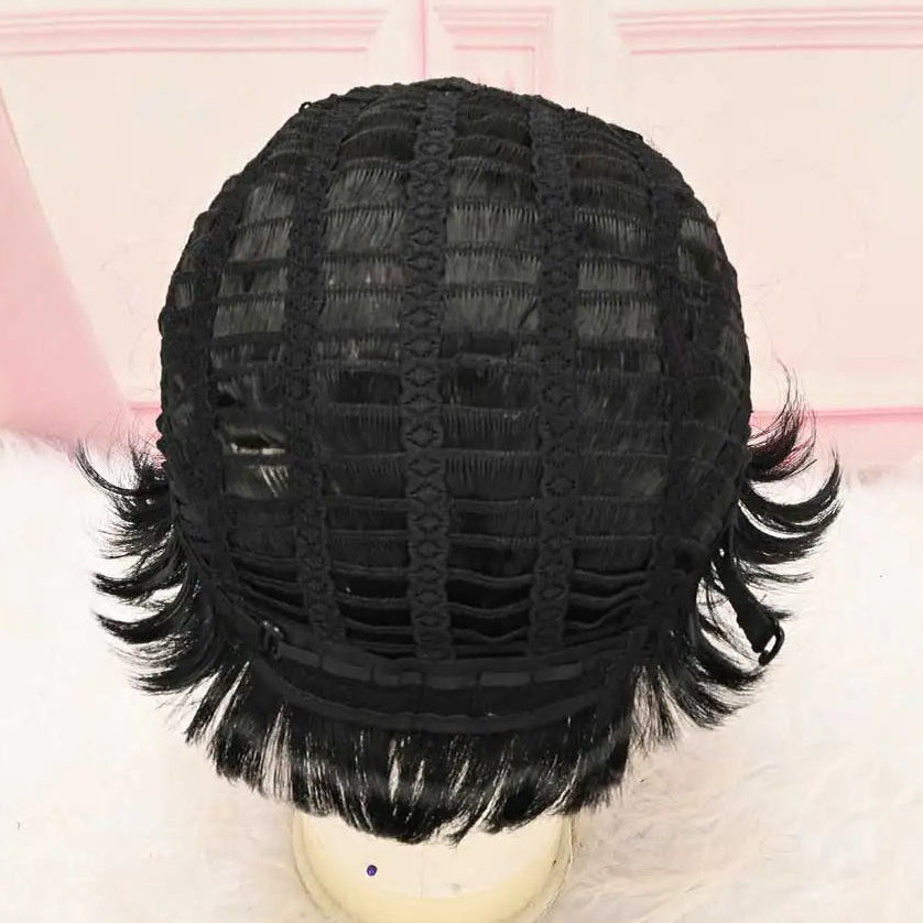 Red & Black Ombre Pixie Wig