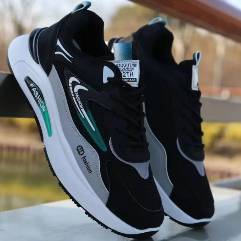 Shoes for Men Lightweight Pu Leather Casual Shoes New Men's Sneakers Fashion Men Tennis Shoes Breathable Sport Running Shoe