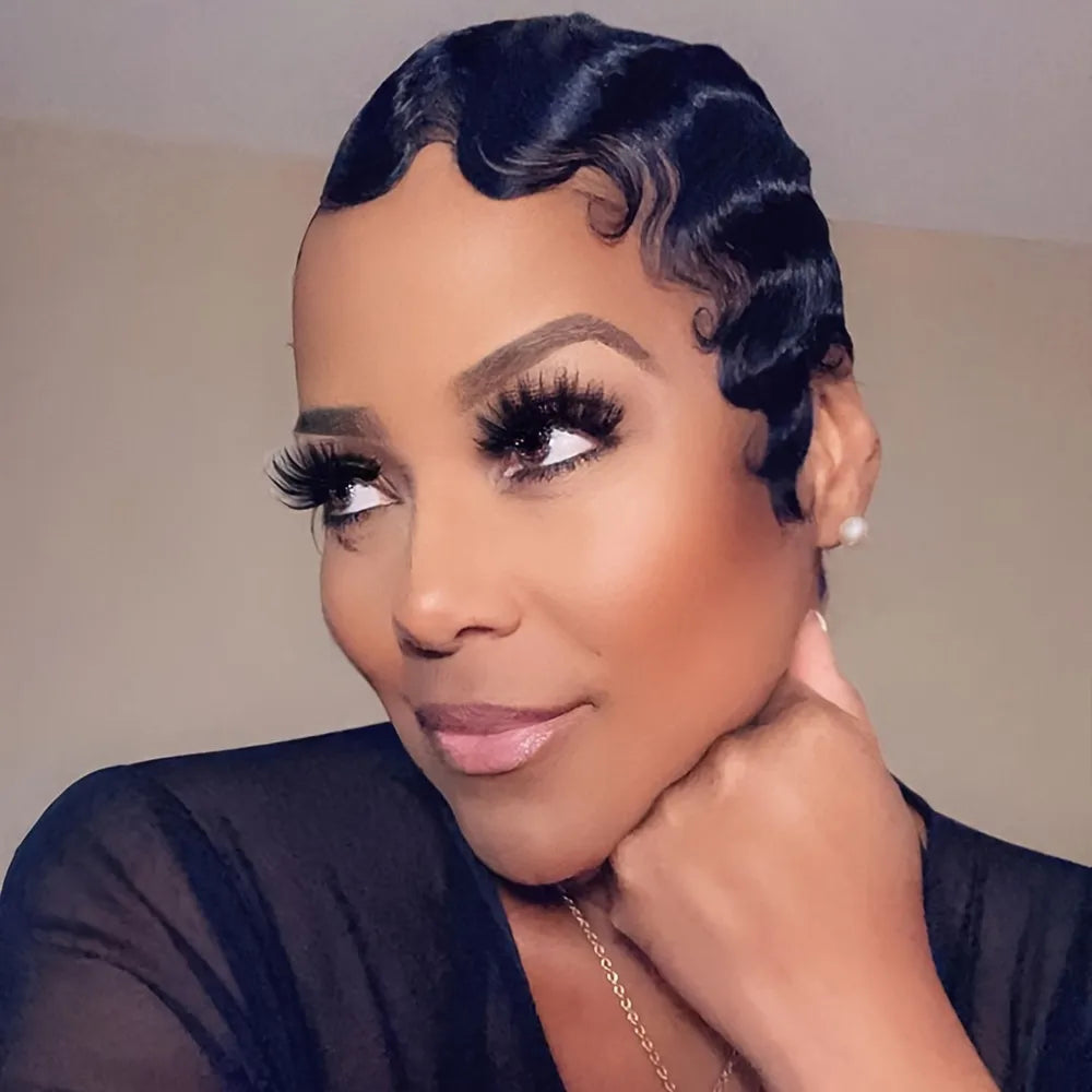 Finger Wave Pixie Wig