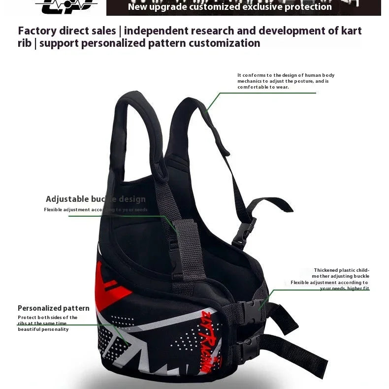 Kart Racing Gear Rib Protection Adult Children's Entertainment Riding Equipment Adjustable Safety Gear Karting Club Equipment
