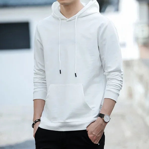 Hoodie Sweatshirts Men Clothes Solid Color Black Gray Pink Blue Fleece Sweatshirt Hip Hop Hoody Male Hooded Sweater Casual Tops