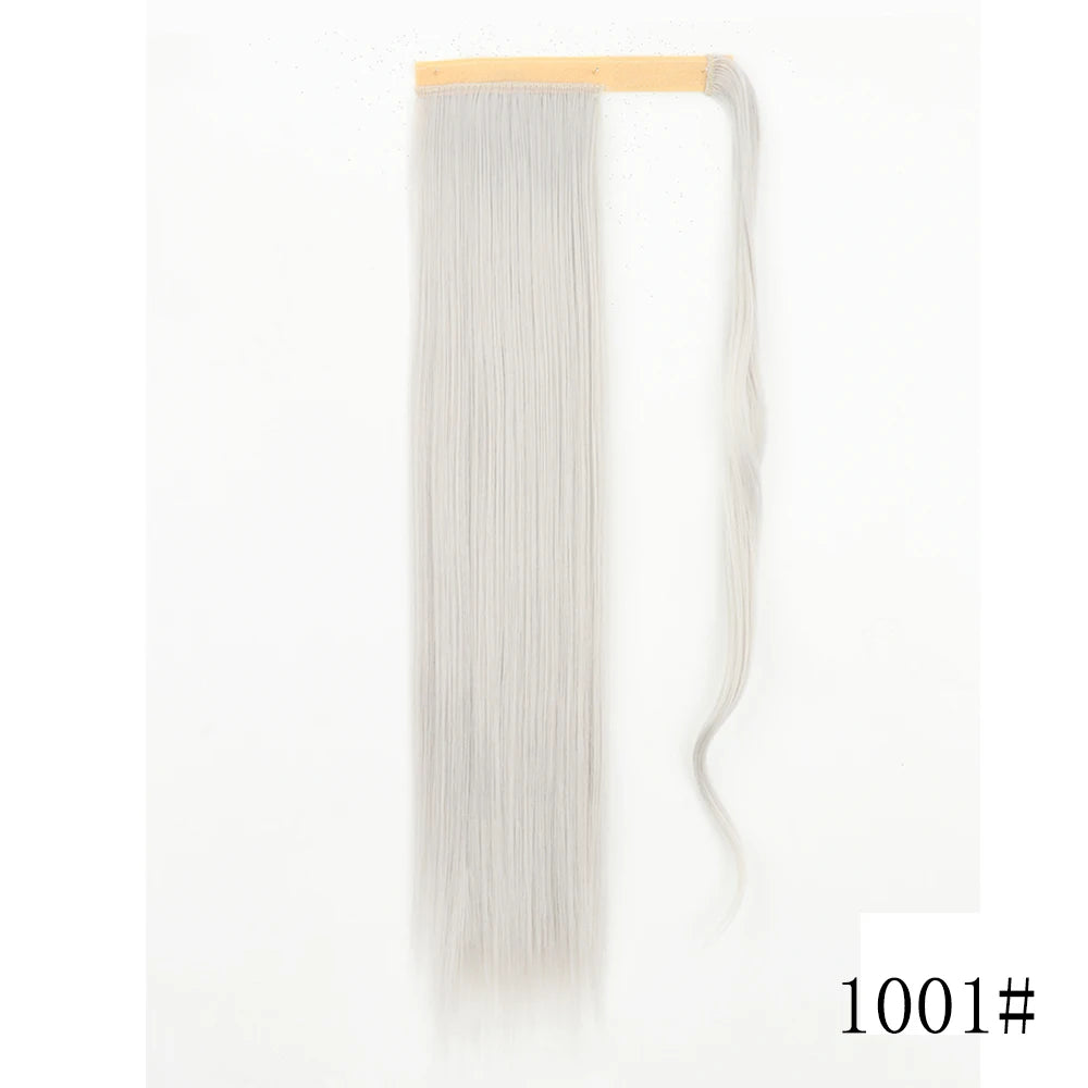 LISI GIRL Synthétique 22/34 Pouces Queue de Cheval enroulée Extensions de Cheveux Bouclés Afro Longs Postiches Queue de Cheval Faux Cheveux Résistant à la Chaleur