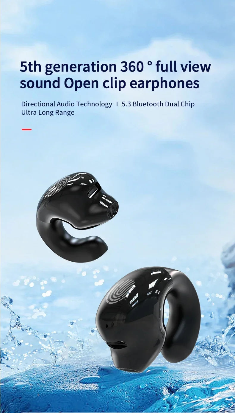Bluetooth 5.3 Earphones With Mic Wireless Headphones Single in-Ear Sports Waterproof TWS Earbuds Handsfree Headset