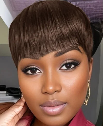 Perruque pixie lisse