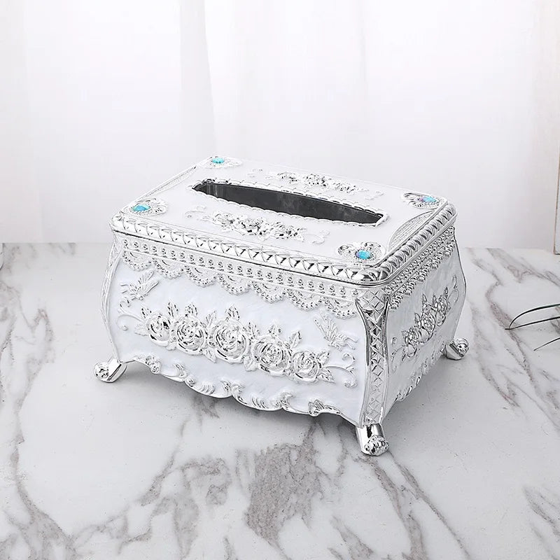 Servilletero de papel, estilo europeo, caja de plástico, dispensador de servilletas de cocina, organizador de almacenamiento de escritorio, decorativo para el hogar