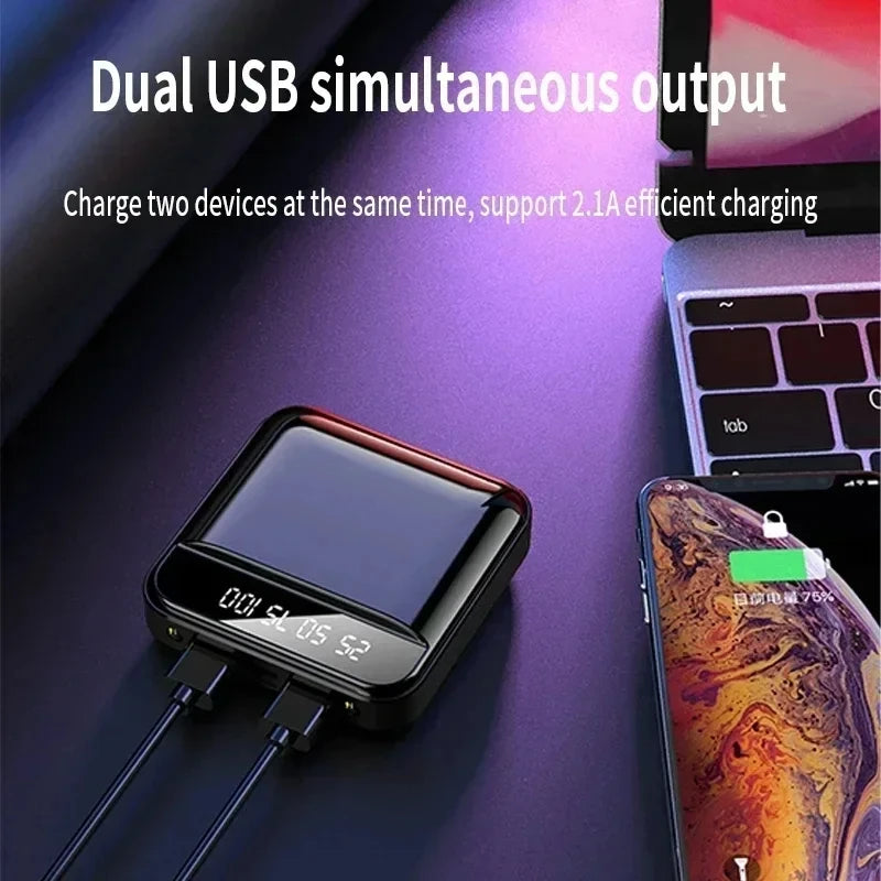 20000mah Large Capacity Mobile Power Bank Battery Display LED Lighting Mini Portable Outdoor Phone Universal Fast Charging