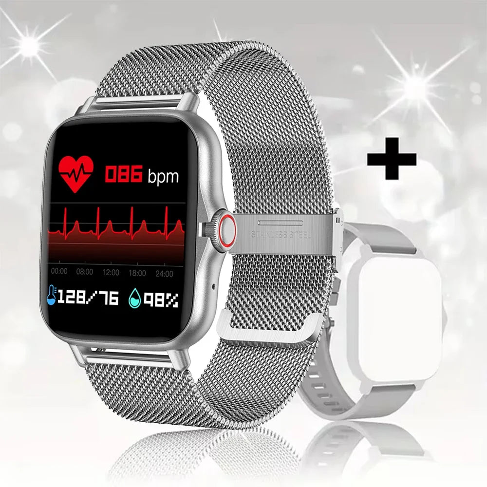 Reloj Inteligente para Teléfono Android Pantalla a Color de 1.44'' Pulgadas Llamadas Bluetooth Monitoreo de Oxígeno en Sangre/Presión Arterial Reloj Inteligente para Mujeres y Hombres