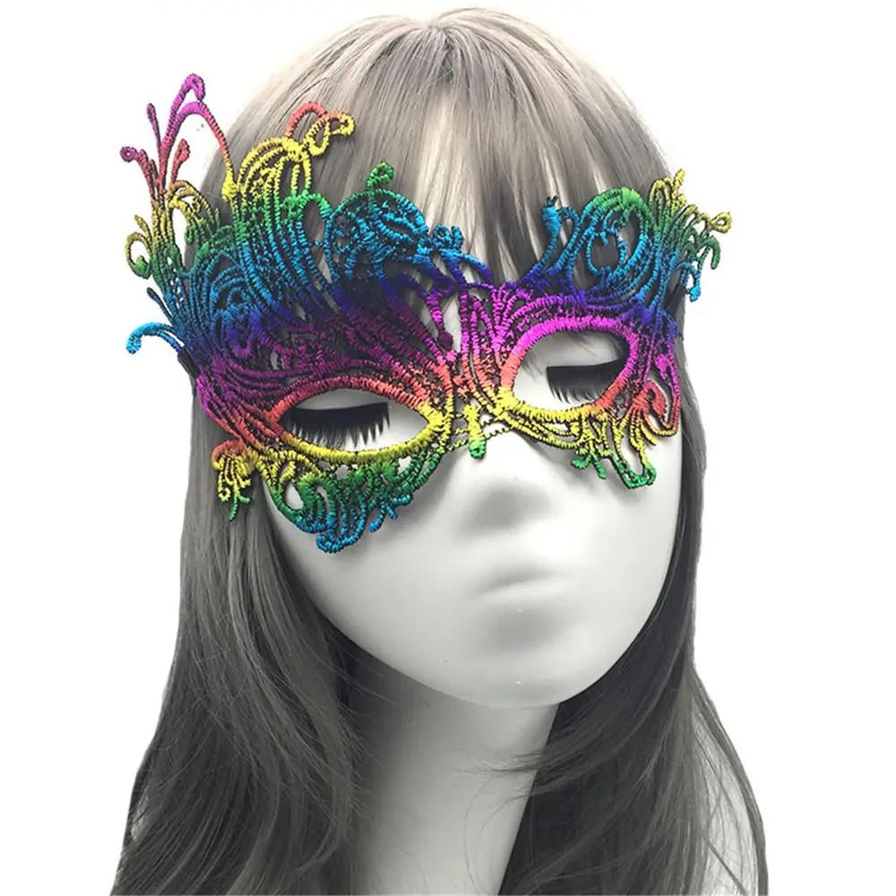 Show Queen Bronzing Costume Eye Mask Halloween Supply Cosplay Prom Props Dance Masks Venice Mask Lace Masquerade Party Supplies