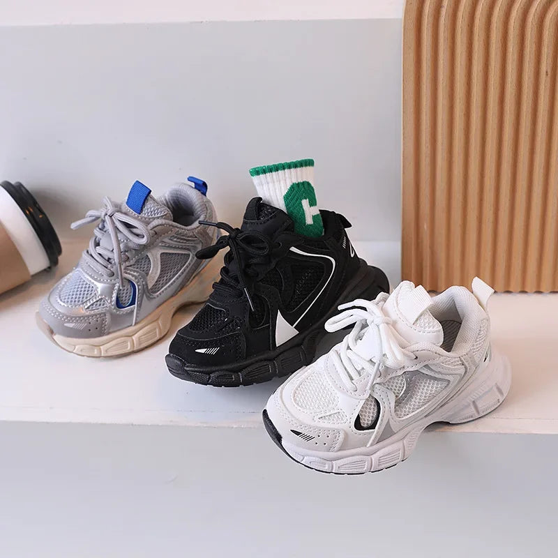 Kids Casual Running Shoes with Thick Soles Boys Girls Fashion Versatile Sports Shoes  New Children Mesh Breathable Sneakers