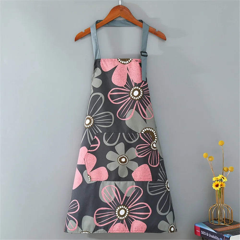 1PC Aprons Fashion Cotton Fabric Waterproof Thickened Dirt Resistant Kitchen Apron and Home Work Clothes Gardening Work Clothing