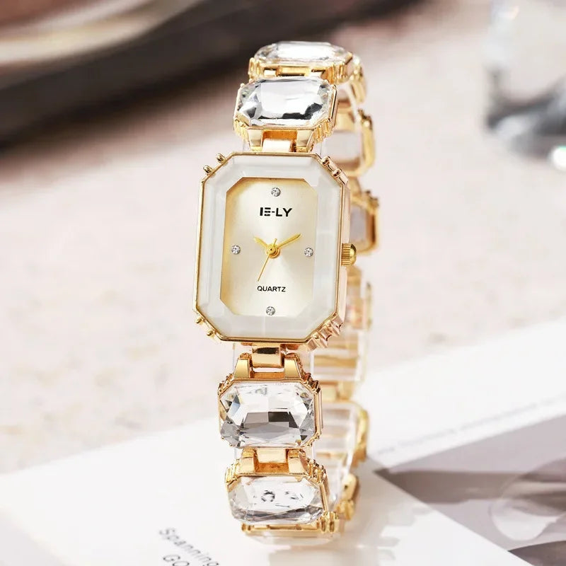 Reloj de mujer de marca, reloj de cuarzo de diamantes grandes, reloj de pulsera de lujo para mujer, reloj famoso, Dropshipping, Reloj Mujer