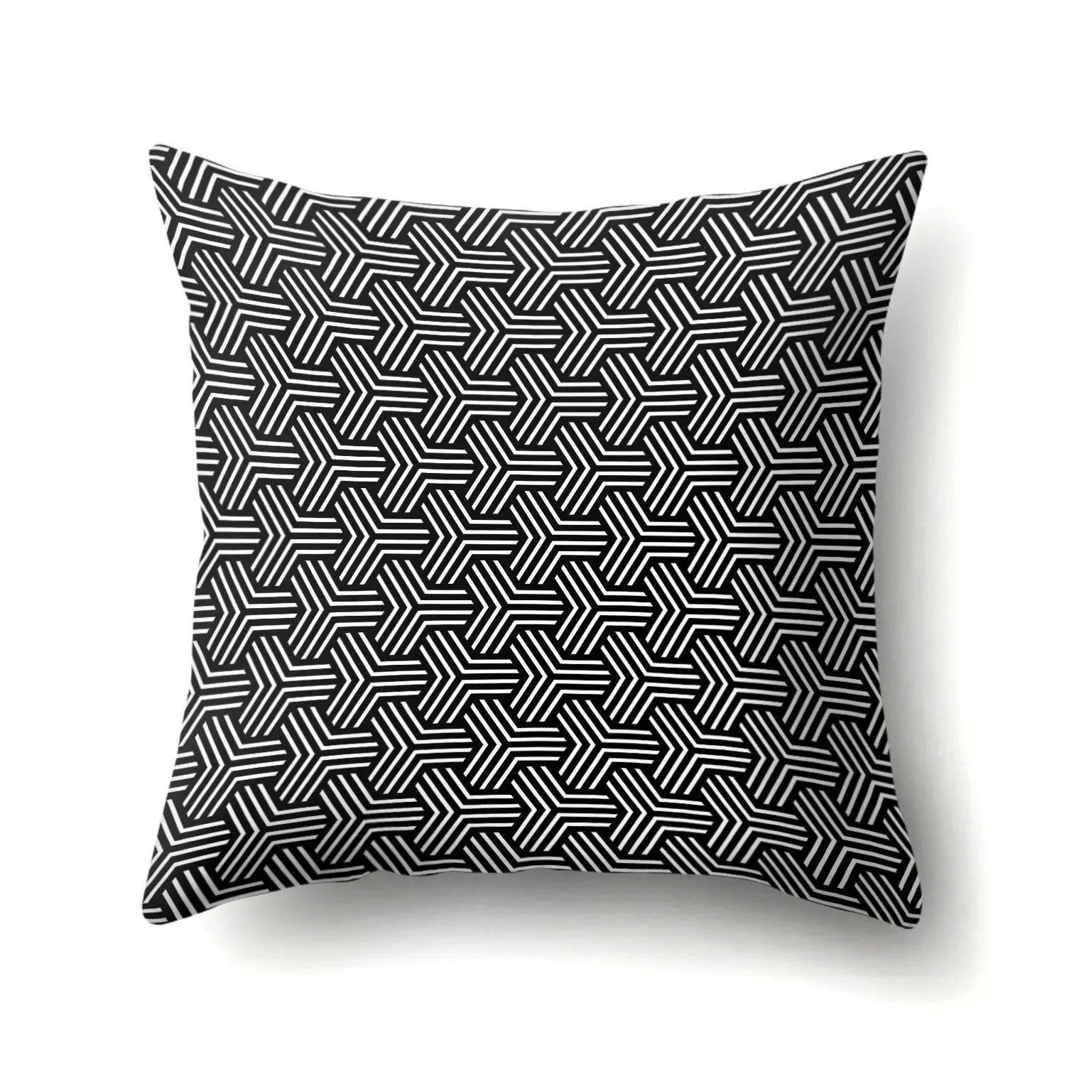 Funda de Almohada Abstracta Retorcida en Blanco y Negro Funda de Almohada Geométrica de Moda para Sofá de Sala de Estar o Dormitorio