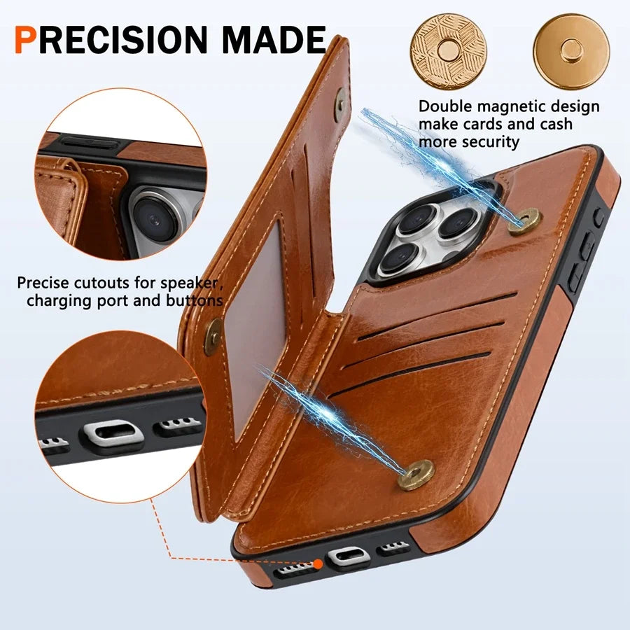 Étui portefeuille avec protection RFID – Magnétique, sécurisé et en cuir de qualité supérieure