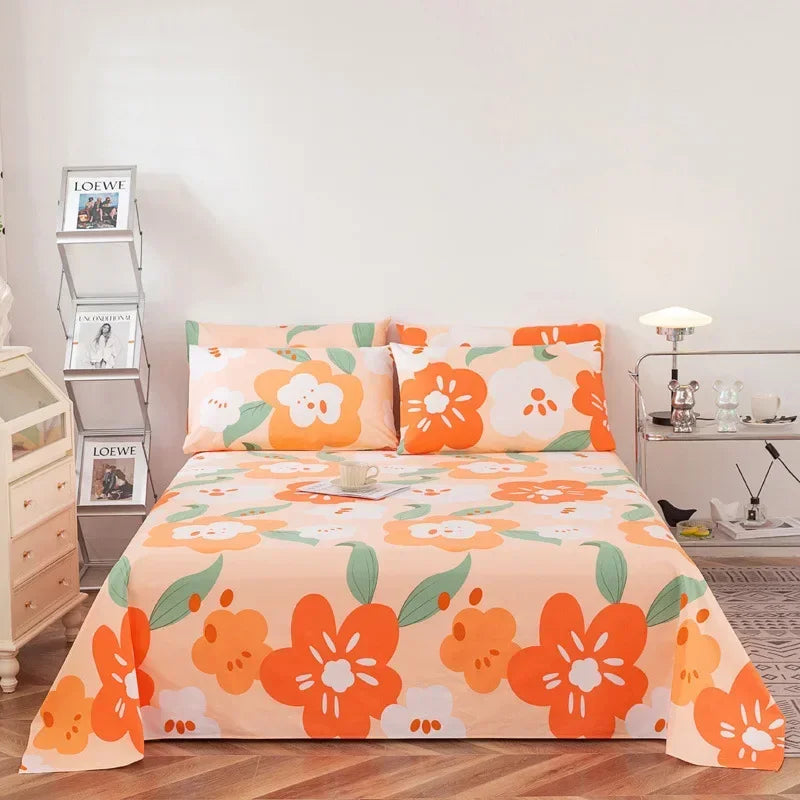 Soft 100% Cotton Coarse Cloth Bed Sheet Thick Sleep Naked Single Double Bedsheet Comfortable Durable Breathable Bed Sheets Queen