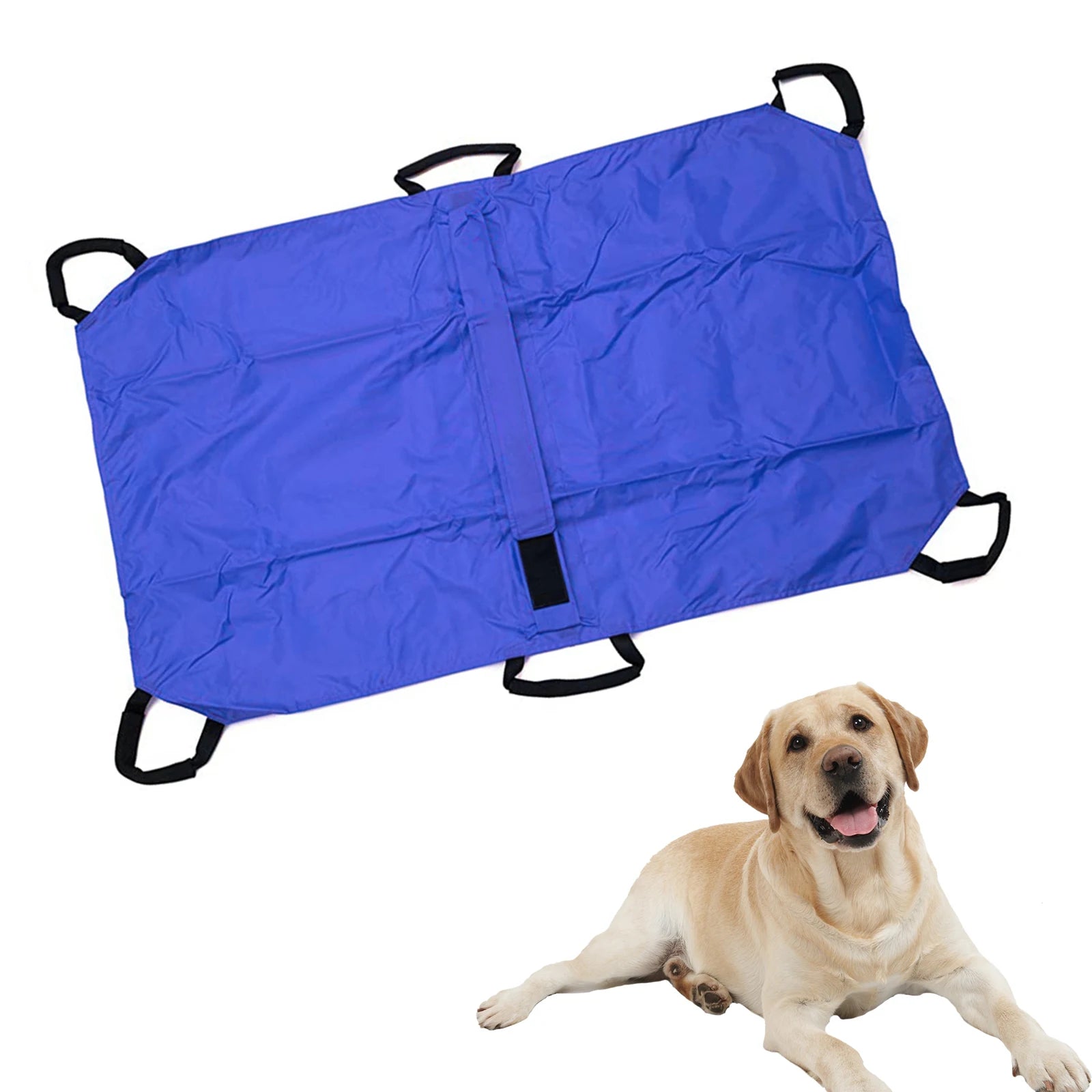 Pet Transport Stretcher,Foldable  Foldable Emergency Animal Carrier Anti-bite Nylon Stra w/6 Handles, 132 lb Capacity, Animal St