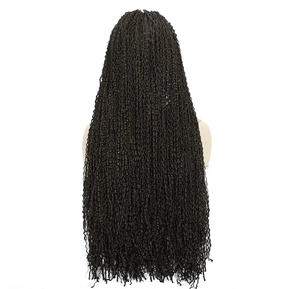 SQRDGQ Synthetic Hair Deep Curly Braided Wigs 13*5 Lace Front Woman Wigs on Clearance Sale Crochet Hair Synthetic Wig with Bangs