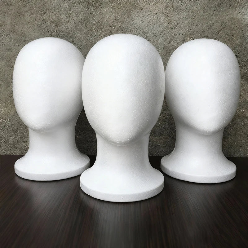 1 Pc Model Heads White Foam Wig Stand for Wigs Mannequin Head for Wig Hair Wig&Hat Holder for Style Model And Display Hair