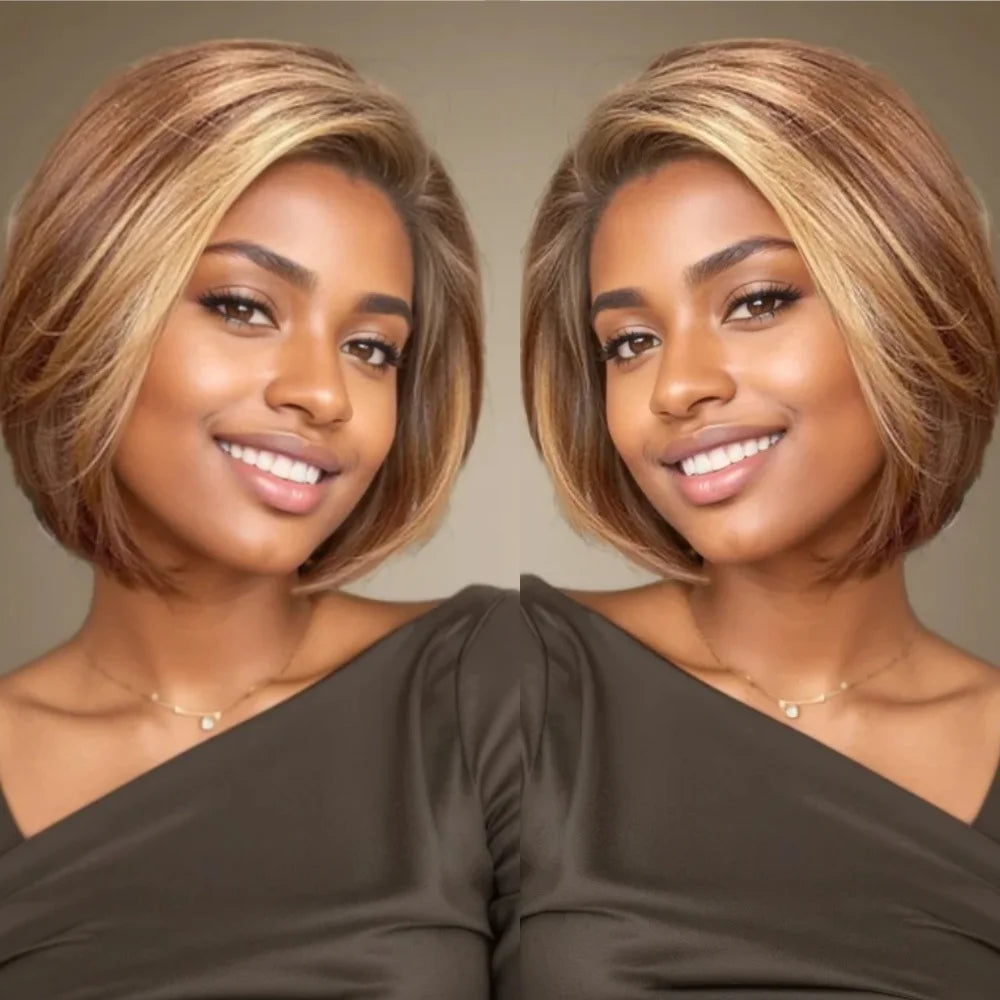Human Hair Pixie Wig for Women Straight Short 13x4 Lace front wig Preplucked High Density Perfect