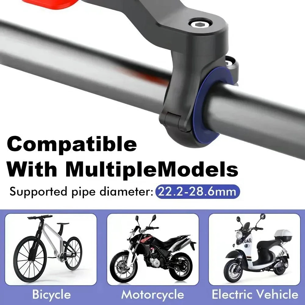 Phone Holder Rearview For Motorcycle Handbar Mirror Mount Support Shock-resistant Bicycle Scooter Bike Security Quick Lock Stand