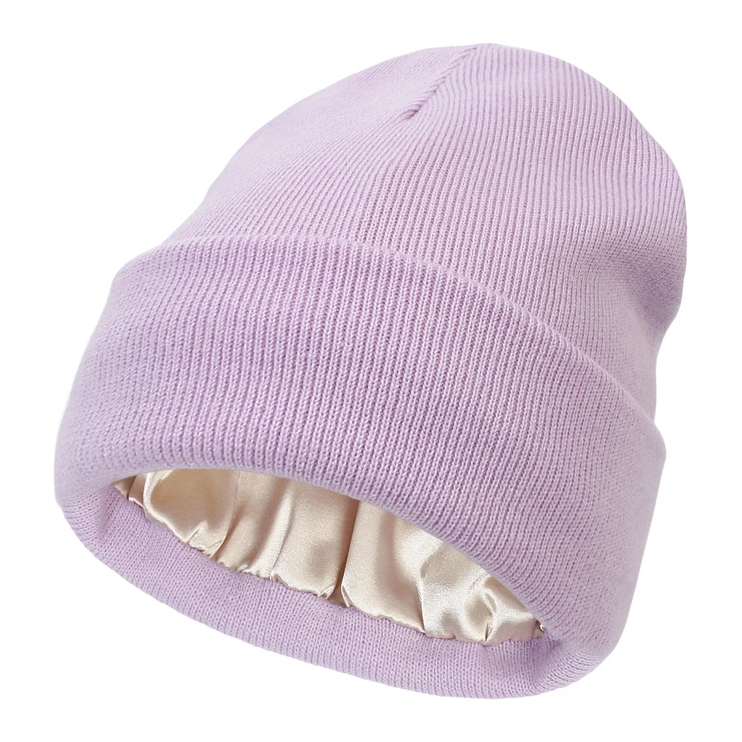 Knitted Hat For Women Silk Satin Lined Beanies Chunky Caps Warm Winter Women Men Bonnet Skullies Caps Male Female Balaclava Hats