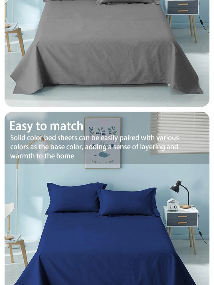 Bed Sheet Solid Colour Dormitory Simple Single Piece Single Double Brushed Bedspread Home B & B Hotel School