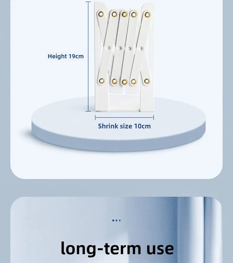 Desktop Book Organizer Retractable Book Stand Adjustable Retractable Bookends for Shelves Desktops Space-saving for Home