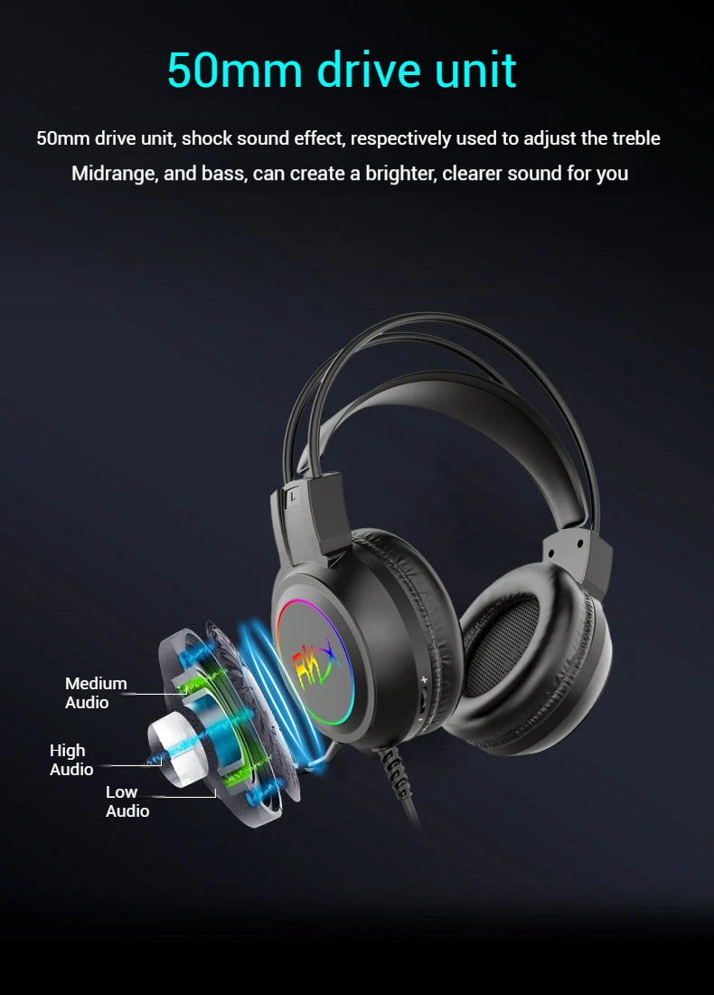 Gaming headset headset computer wired headset with microphone gaming game play listening to the sound of the USB interface