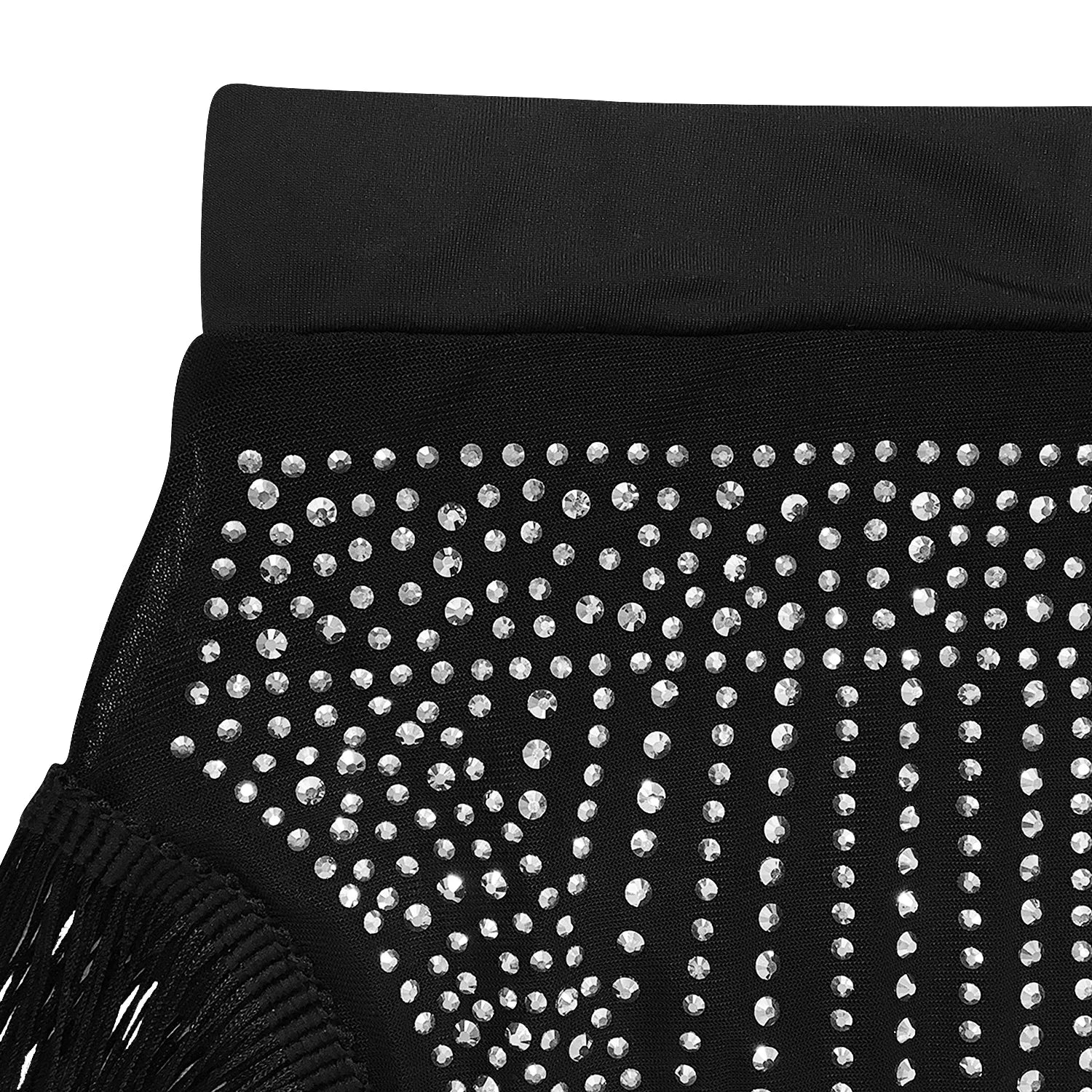 Skirt Set Women Two Piece Sets Dress Sets Mock Neck Matching Set Diamond Short Tops Party High Waist Long Skirts Sexy Hot Tassel