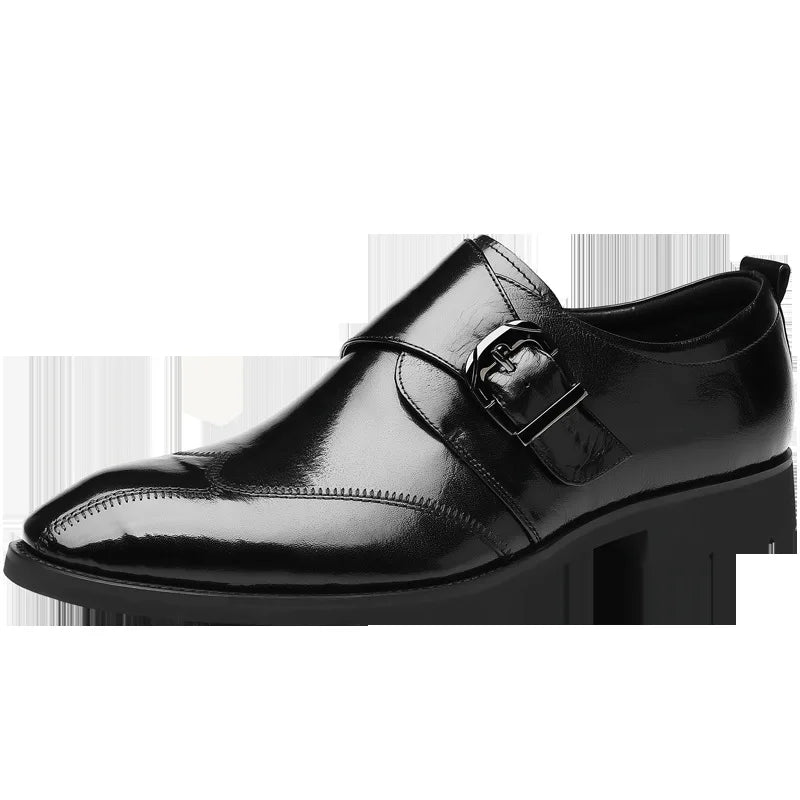 Zapatos de vestir de negocios para hombre con cierre, zapatos de cuero formales para hombre, calzado Oxford, mocasines Oxford de cuero de alta calidad para hombre