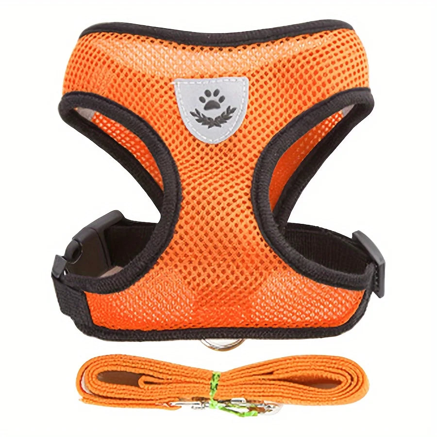 Arnés Ajustable para Gatos, Malla Transpirable Antiescape con Chaleco Reflectante y Correa de 1.5 m - Seguro, Duradero para Aventuras al Aire Libre