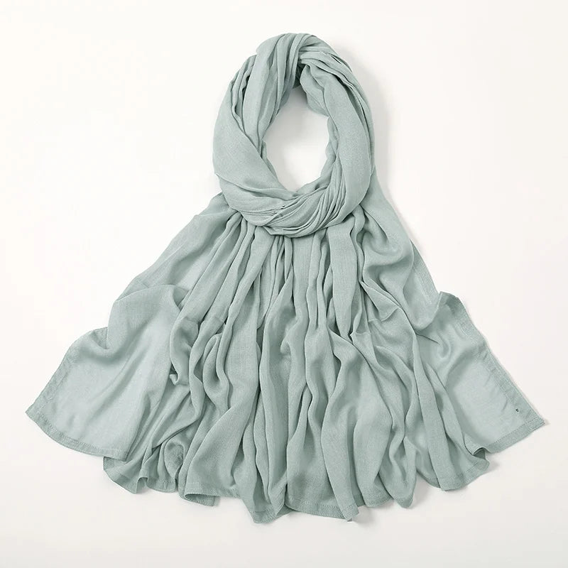 Hijabs musulmanes para mujer, pañuelos finos lisos, chales para mujer musulmana, pañuelo suave de viscosa y rayón, turbante islámico, diadema de 200x85cm