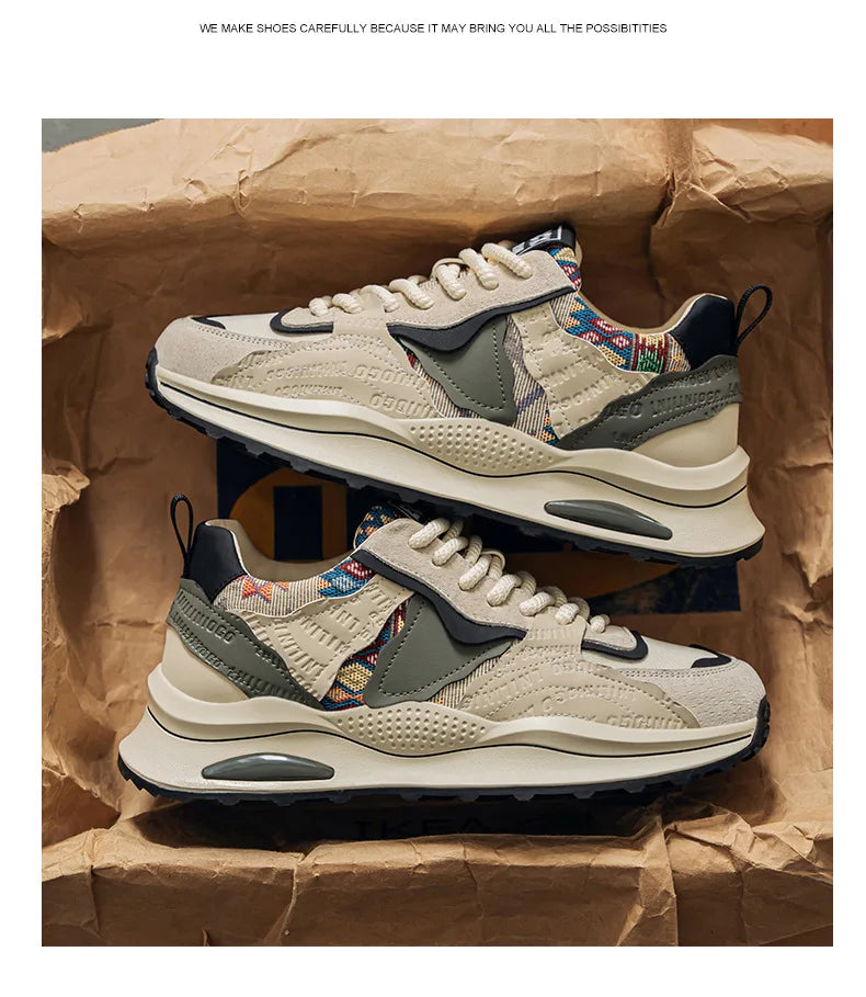 Men's Shoes Spring New Casual Versatile Comfortable Fashion Trend Niche Non-slip Wear-Resistant Retro Sneakers