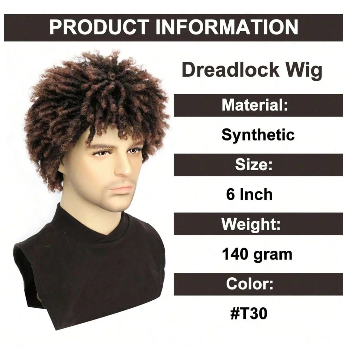 Short Dreadlock Wig For Women And Men Afro Faux Locs Dreads Wig Heat Resistant Short Braided Wigs For Women