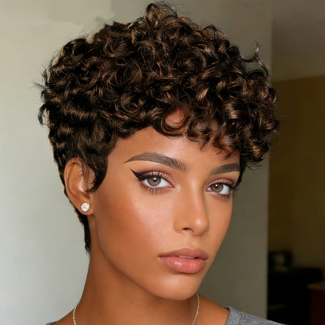 180% Curly Pixie Wig
